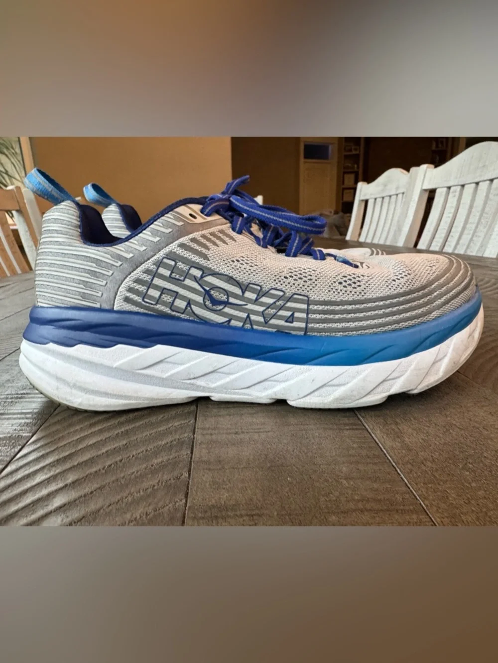 Hoka One One Bondi 6 Vapor Blue/Frost Grey Running Shoes Men’s Size 7